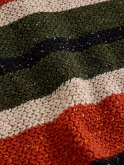 White Stuff Orange Berkley Crew Neck Stripe Jumper - Image 6 of 6