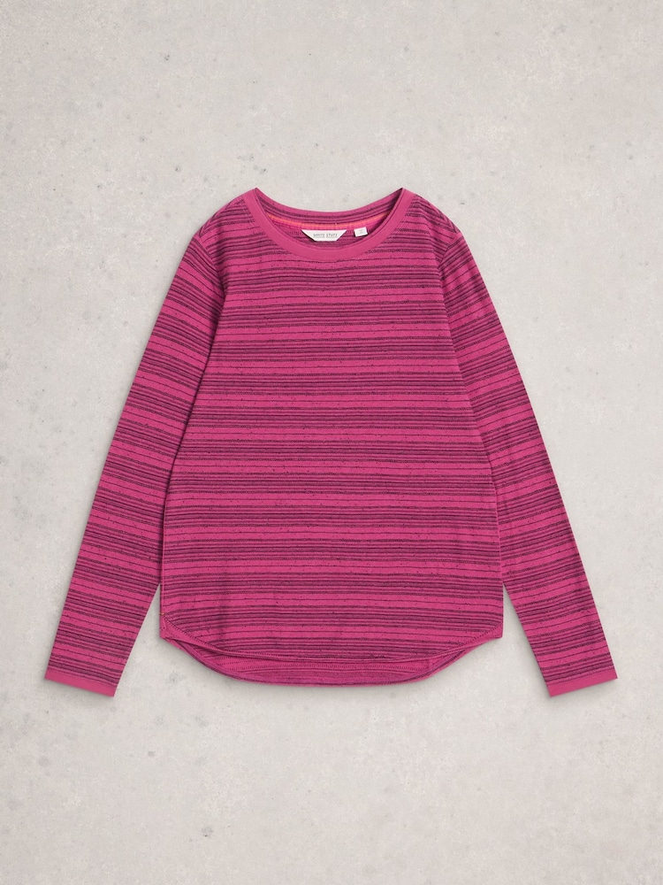 White Stuff Purple Clara Stitch T-Shirt - Image 1 of 2 White Stuff Purple Clara Stitch T-Shirt - Image 1 of 2