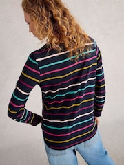 White Stuff Blue Clara Stripe Long Sleeve T-Shirt - Image 2 of 6