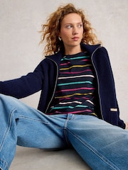 White Stuff Blue Clara Stripe Long Sleeve T-Shirt - Image 4 of 6