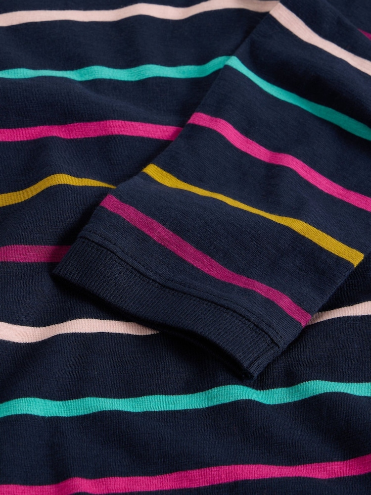 White Stuff Blue Clara Stripe Long Sleeve T-Shirt - Image 6 of 6
