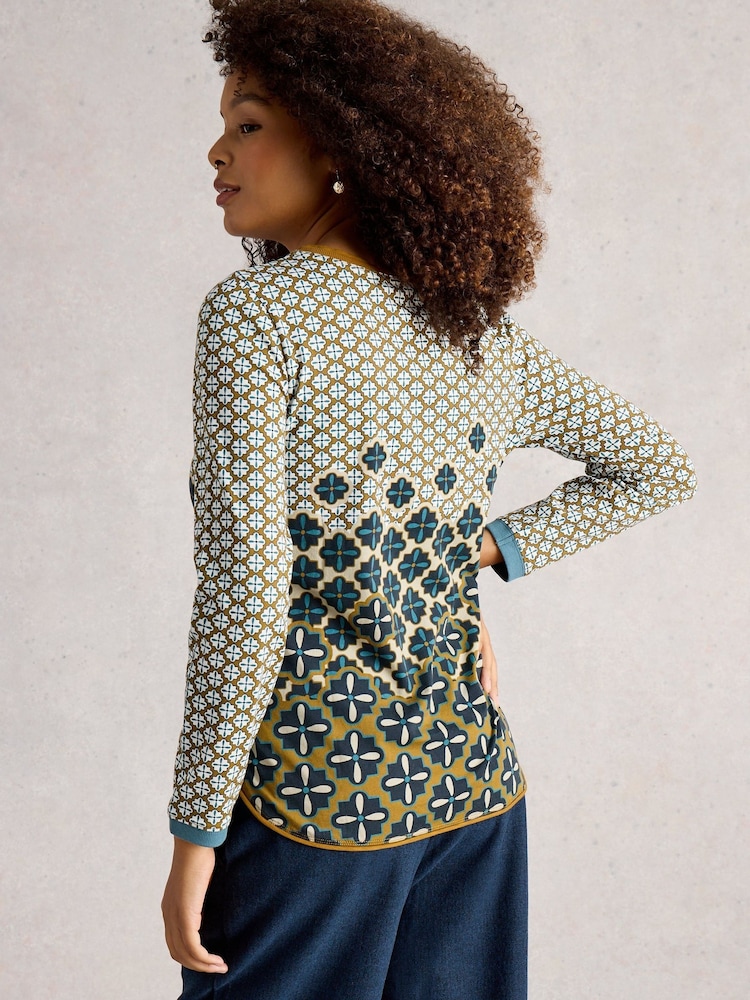 White Stuff Yellow Clara Long Sleeve T-Shirt - Image 2 of 6
