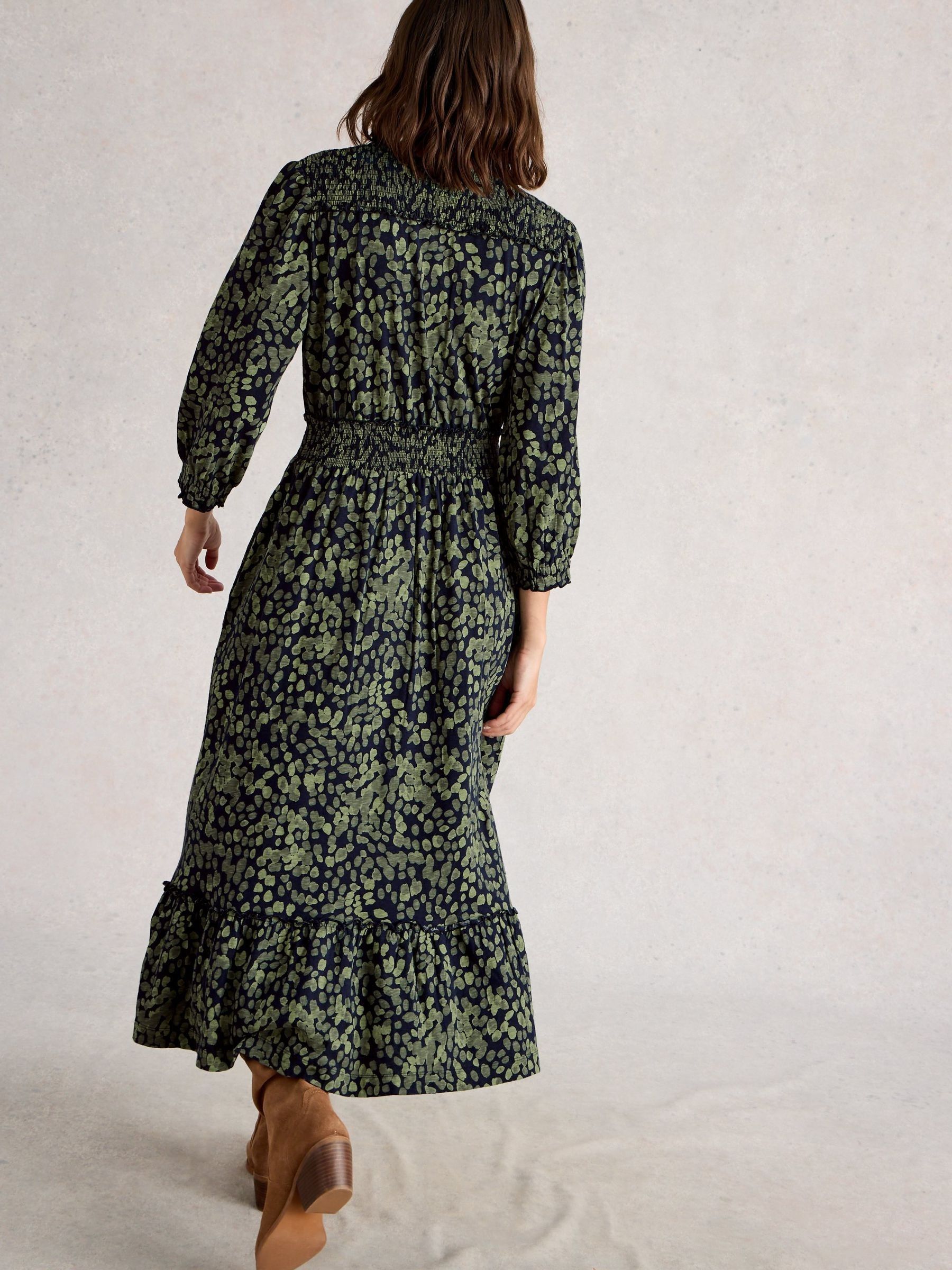 Buy White Stuff Green Jonie Shirred Dress from Next Luxembourg