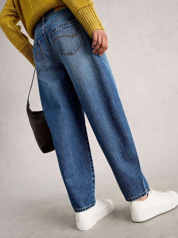 White Stuff Blue Aubrey Barrel Leg Jeans - Image 2 of 4