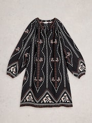 White Stuff Black Aurora Embroidered Dress - Image 5 of 6