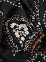 White Stuff Black Aurora Embroidered Top - Image 6 of 6