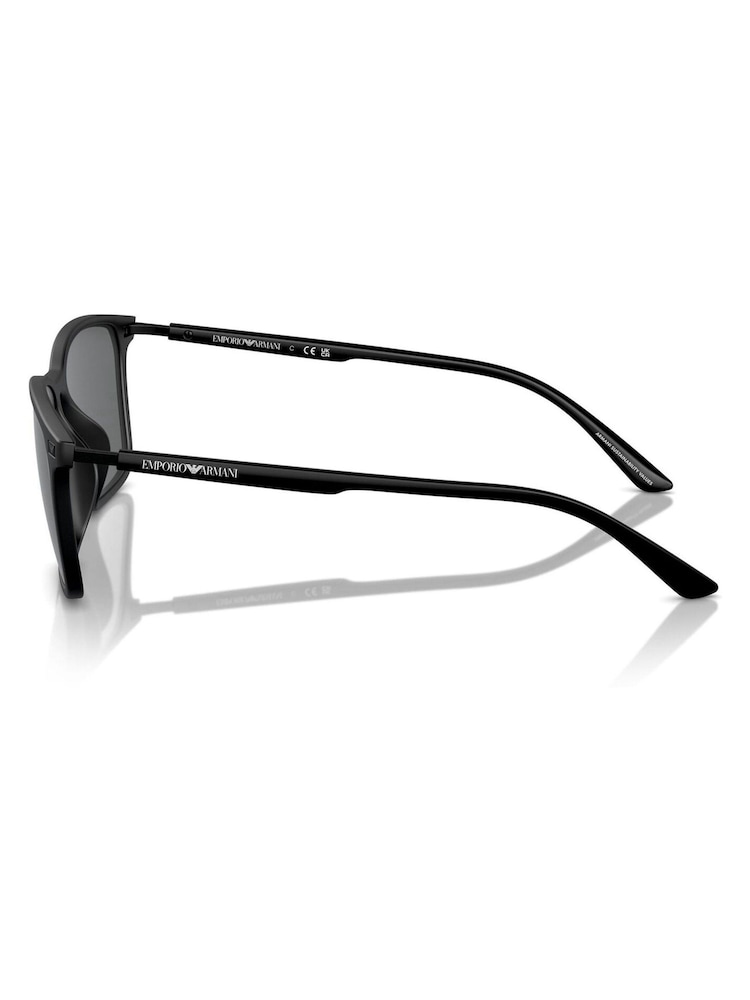 Emporio Armani Rectangle Black Sunglasses - Image 5 of 5