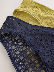 أزرق داكن/أخضر - حزمة من 2 سراويل تحتية دانتيل - صورة 9 من 10