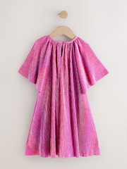 Pink Sparkle Angel Sleeve Party Dress (3-16yrs) - Image 7 of 9