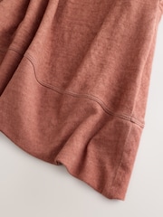 Chocolate Brown Washed Scoop Neck Mini Dress - Image 4 of 5