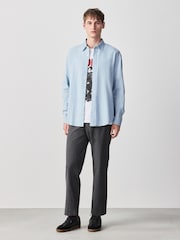 صباغة تبييض - Denim Pocket Long Sleeve Shirt - صورة 3 من 8