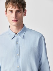 صباغة تبييض - Denim Pocket Long Sleeve Shirt - صورة 4 من 8