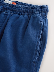 Dark Blue Pull on Lightweight Denim Wide Leg Crop Jeans - Image 9 of 11