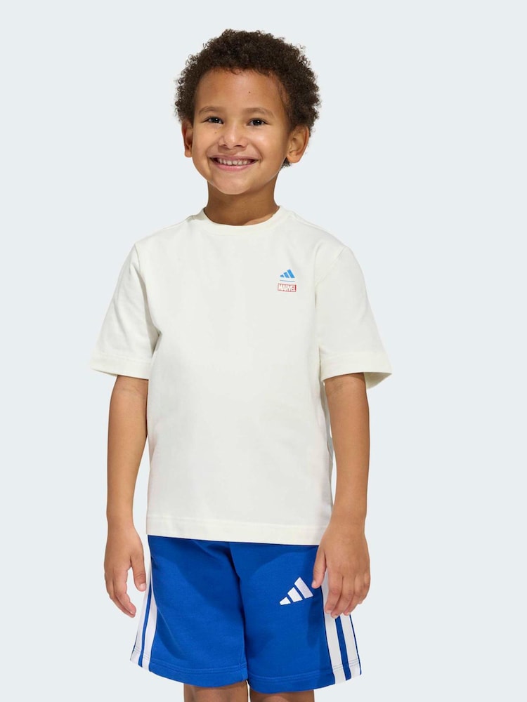 adidas White Marvel Avengers Graphic Little Kids T-Shirt - Image 1 of 6