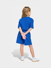 adidas Originals Dark Blue Oversized Waffle Short T-Shirt Little Kids Set - Image 2 of 8