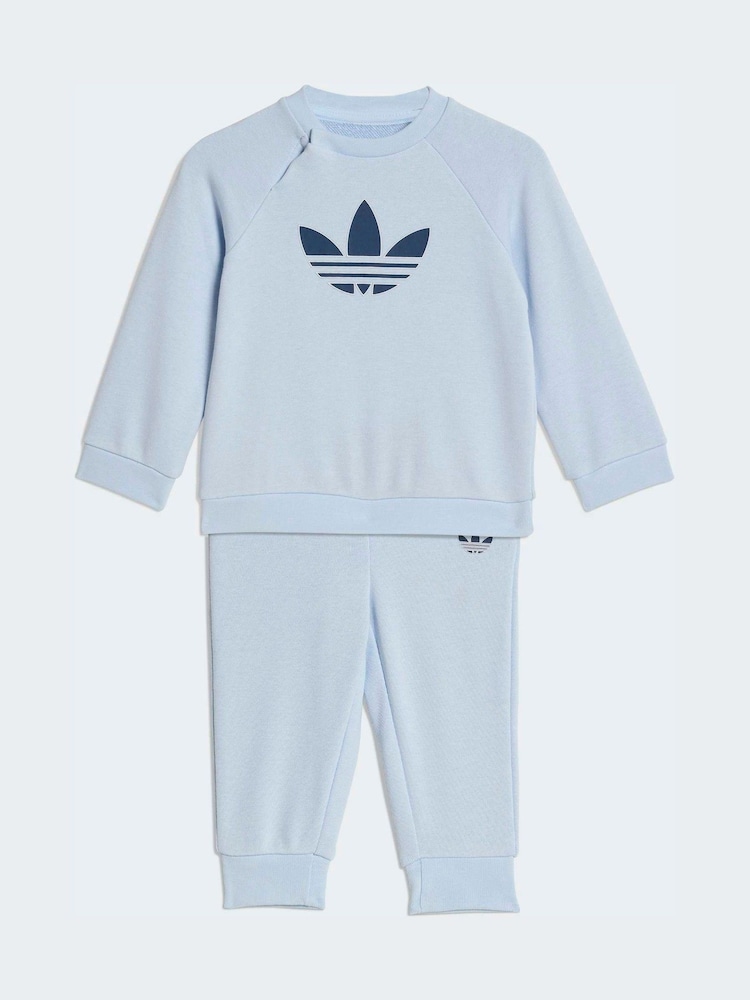 adidas Originals Light Blue Trefoil Sweatshirt and Jogger Infant Set - Image 1 of 7 adidas Originals Light Blue Trefoil Sweatshirt and Jogger Infant Set - Image 1 of 7