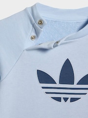 adidas Originals Light Blue Trefoil Sweatshirt and Jogger Infant Set - Image 5 of 7