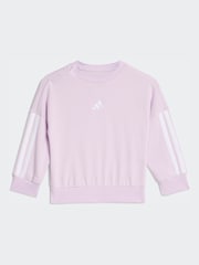 adidas Purple Essentials Top  and Joggers Infant Set - Image 2 of 6