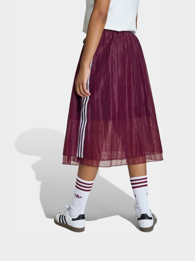 adidas Originals Red Mesh Midi Skirt - Image 2 of 6