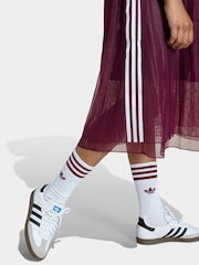 adidas Originals Red Mesh Midi Skirt - Image 4 of 6