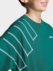 adidas Originals Green Blocked Logo Oversized T-Shirt - Image 5 of 6