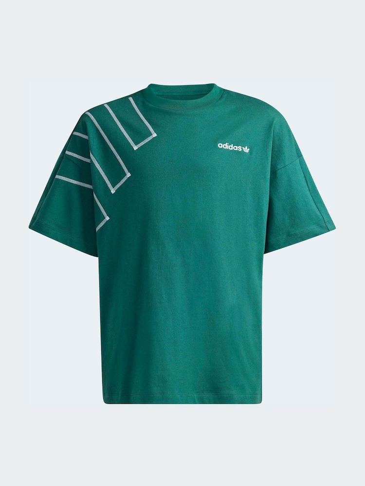 adidas Originals Green Blocked Logo Oversized T-Shirt - Image 6 of 6