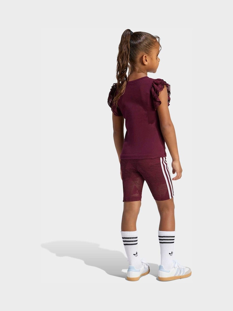 adidas Originals Red Frill Top & shorts Little Kids Set - Image 2 of 8 adidas Originals Red Frill Top & shorts Little Kids Set - Image 2 of 8