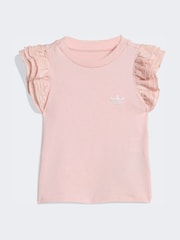 adidas Originals Pink Frill T-Shirt and Cycling Leggings Infant Set - Image 3 of 8