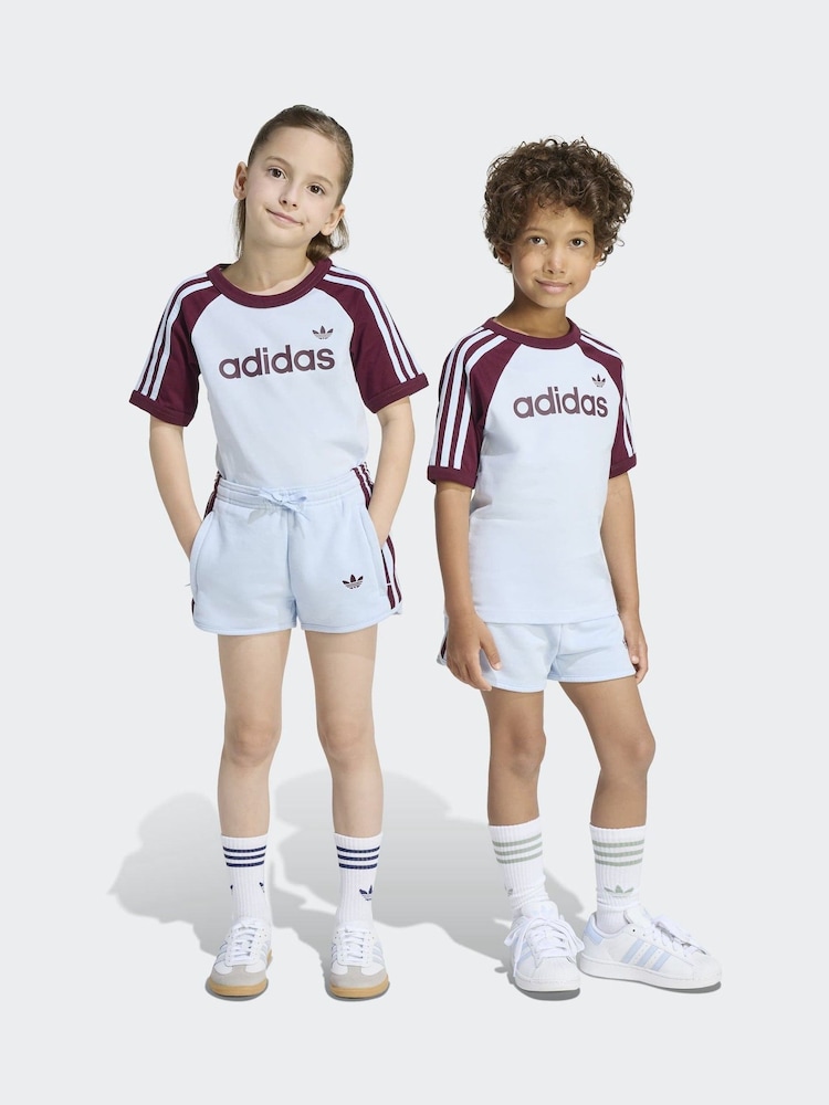 adidas Originals Blue T-Shirt and Sprinter Shorts Set - Image 1 of 10