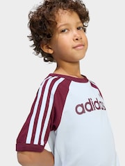 adidas Originals Blue T-Shirt and Sprinter Shorts Set - Image 4 of 10