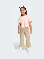 adidas Pink Peplum T-Shirt and Wide Rib Jogger Little Kids Set - Image 1 of 8