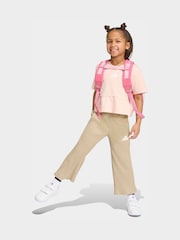 adidas Pink Peplum T-Shirt and Wide Rib Jogger Little Kids Set - Image 3 of 8