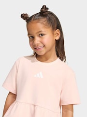 adidas Pink Peplum T-Shirt and Wide Rib Jogger Little Kids Set - Image 4 of 8