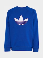 أزرق - طقم من سويت شيرت واسع بشعار الوريقات الثلاثة للأطفال الصغار من adidas Originals - صورة 8 من 10