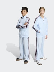 adidas Originals Blue Firebird Wide Leg Trousers - Image 1 of 6