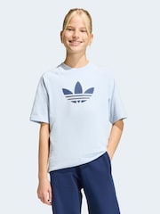 adidas Originals Blue Trefoil Oversized T-Shirt - Image 1 of 6