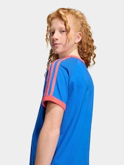 Blau/Rot - Adidas Originals T-Shirt mit 3 Streifen - Bild 4 von 6
