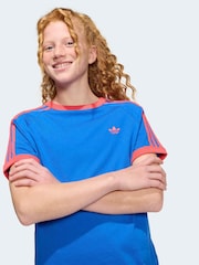 Blau/Rot - Adidas Originals T-Shirt mit 3 Streifen - Bild 5 von 6