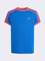 Blau/Rot - Adidas Originals T-Shirt mit 3 Streifen - Bild 6 von 6