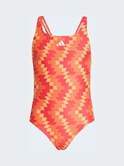 adidas Red Printed Swimsuit - Image 1 of 5