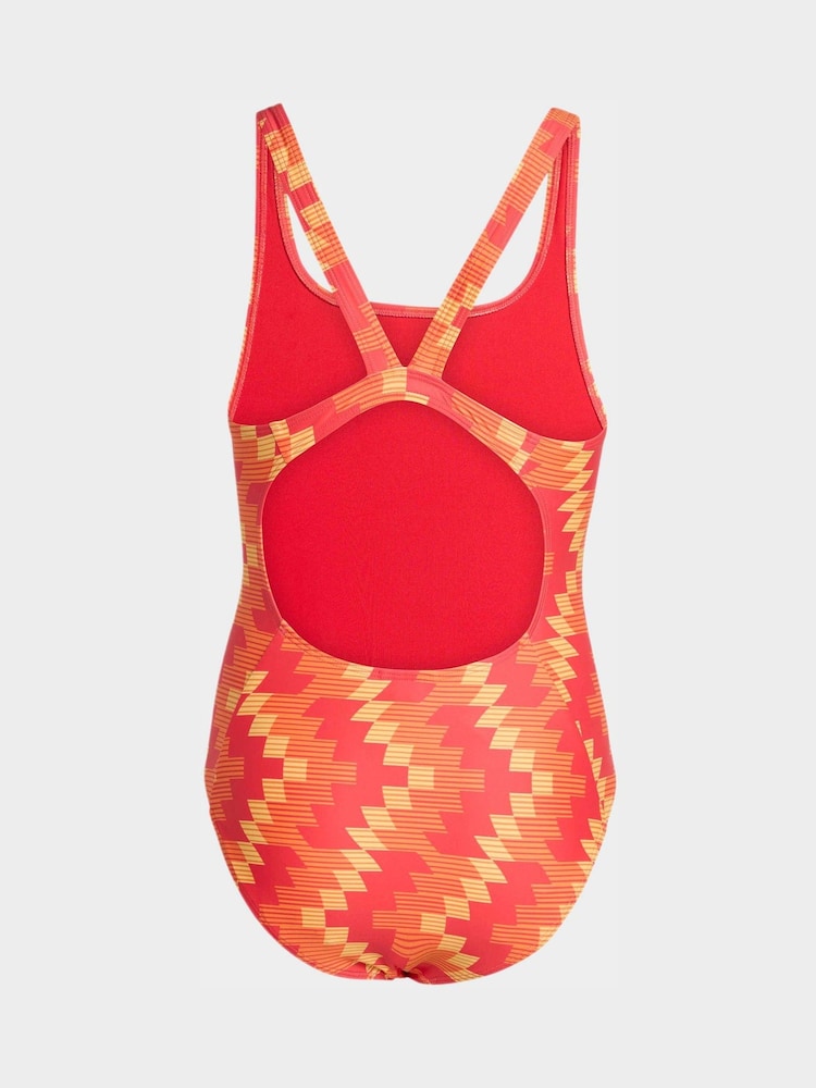 adidas Red Printed Swimsuit - Image 2 of 5