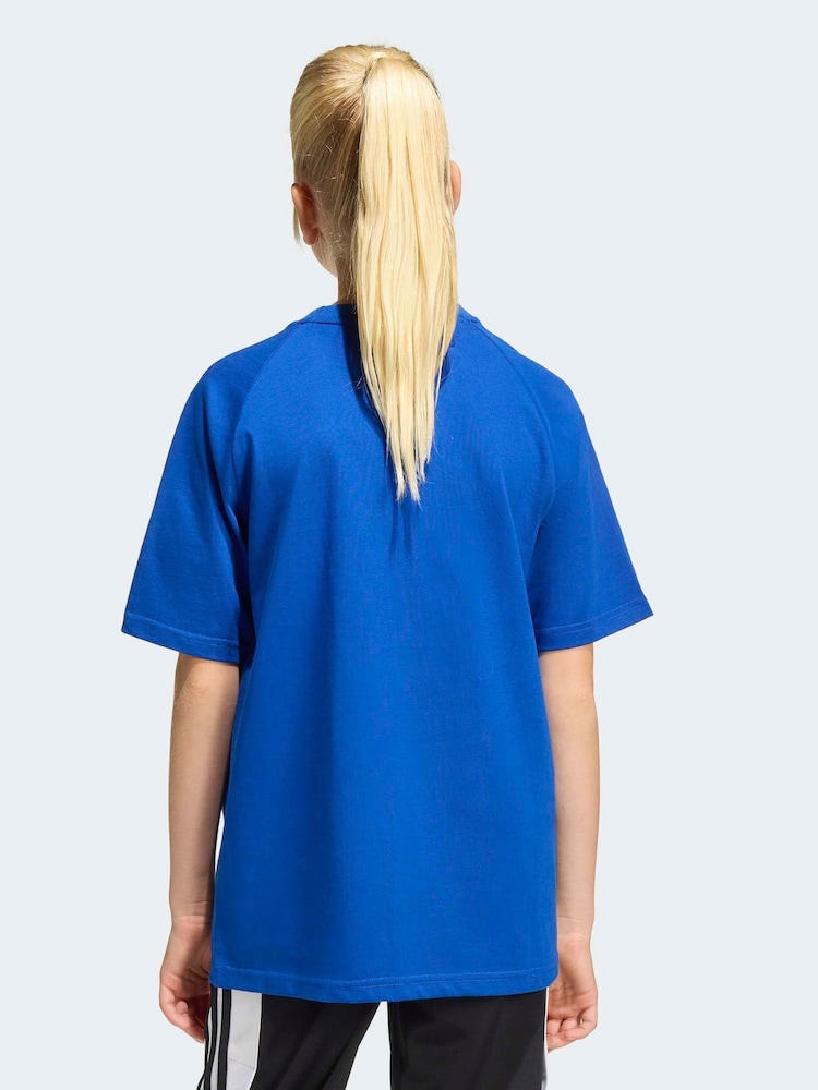 adidas Originals Dark Blue Trefoil Oversized T-Shirt - Image 2 of 5 adidas Originals Dark Blue Trefoil Oversized T-Shirt - Image 2 of 5