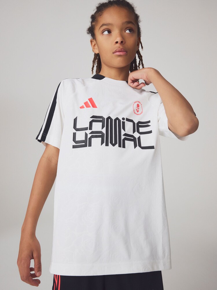 adidas White Lamine Yamal Training Jersey - Image 1 of 5 adidas White Lamine Yamal Training Jersey - Image 1 of 5