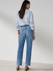 Light Blue Denim Authentic High Rise City Straight Leg Jeans - Image 4 of 9