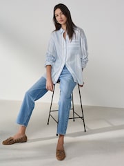 Light Blue Denim Authentic High Rise City Straight Leg Jeans - Image 6 of 9