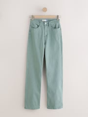 Sage Green High Rise Stretch Wide Leg Jeans - Image 6 of 6