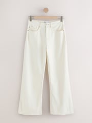 self. Ecru Relaxed Bootcut Jeans - Image 7 of 9