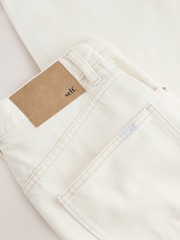 self. Ecru Relaxed Bootcut Jeans - Image 9 of 9