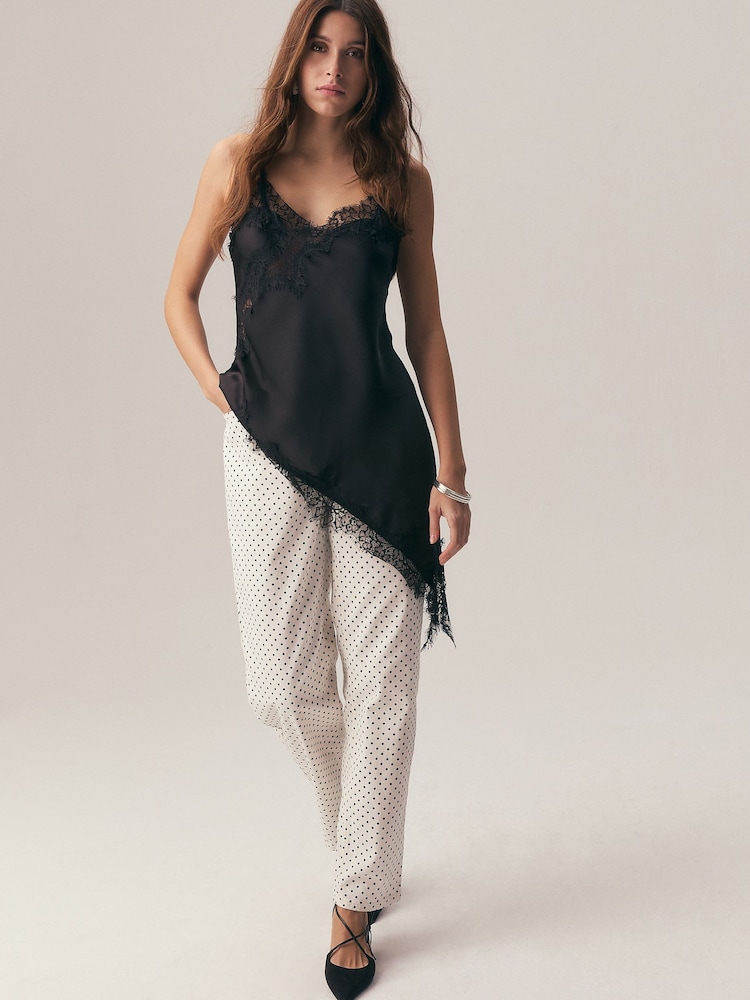 White Polka Dot Mom Comfort Stretch Column Jeans - Image 1 of 4