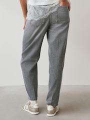 Grey High Rise Crease Front Tapered Barrel Jeans - Image 5 of 9